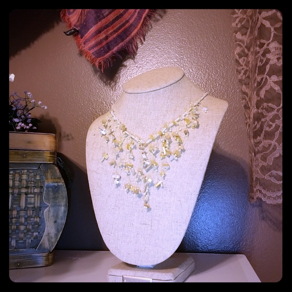 Handmade beaded statement necklace